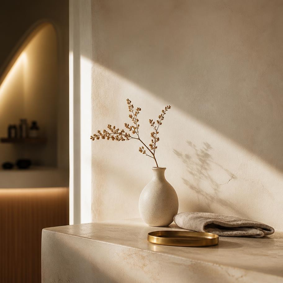 Recepção do studio com luz natural